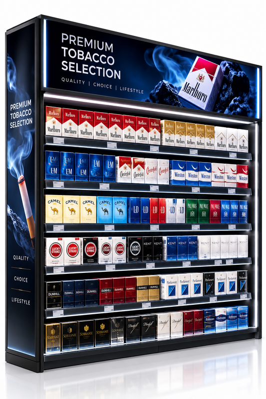 Indoor Cigarette Gantry Stretch Bar Display