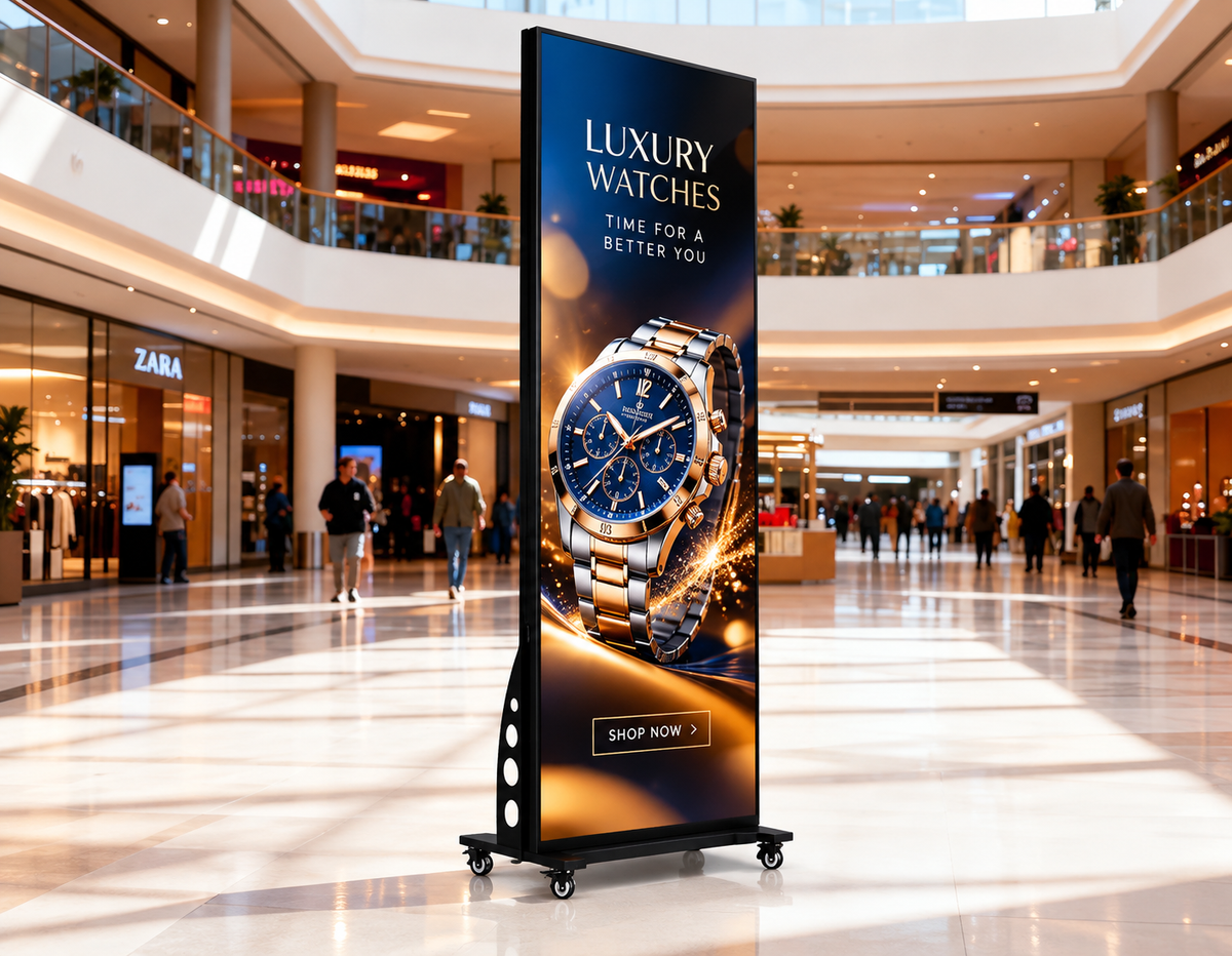 Free Standing Ad Kiosk - Indoor Portable Display